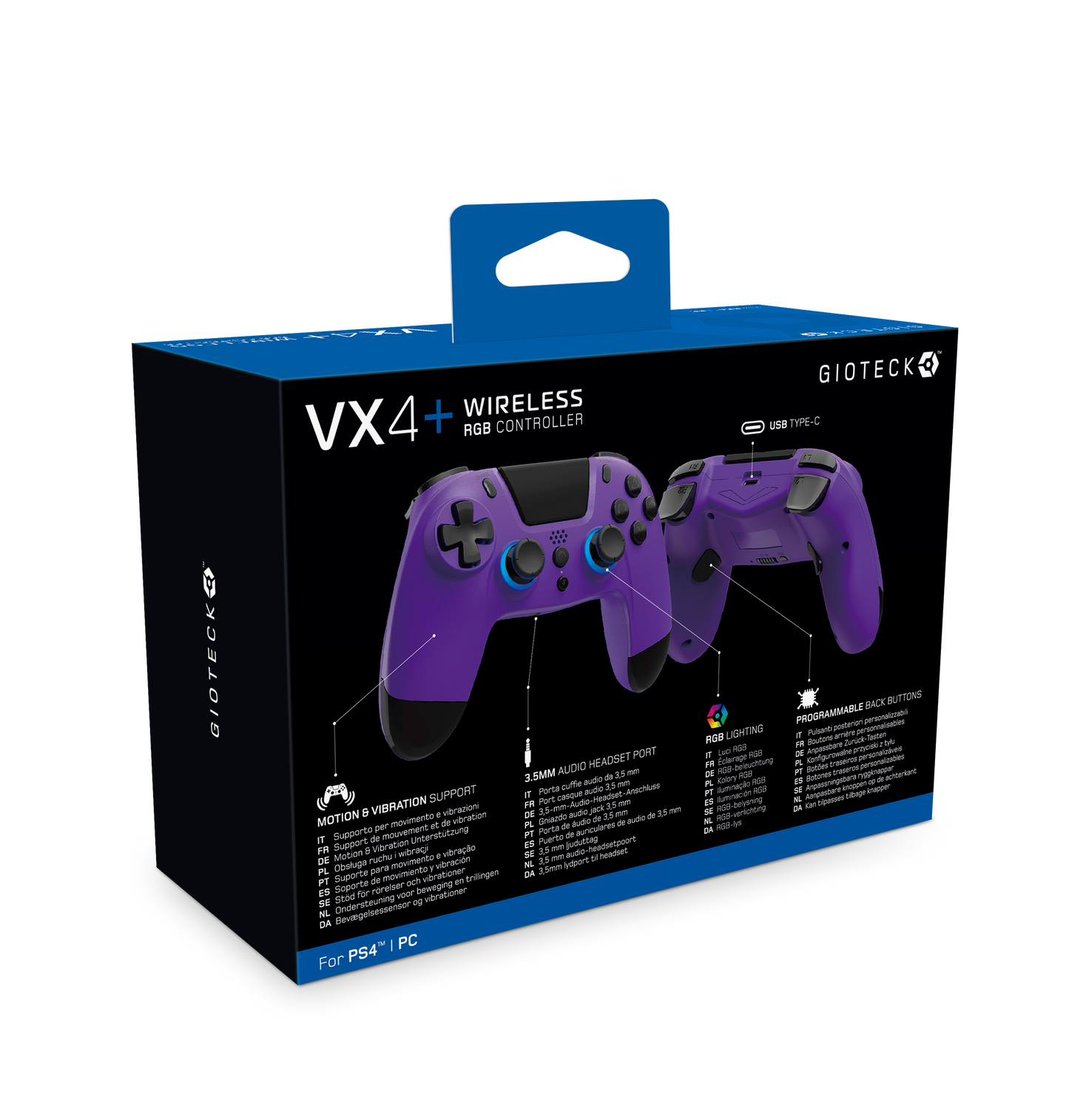 VX4+ Wireless Controller for PS4 PC Purple