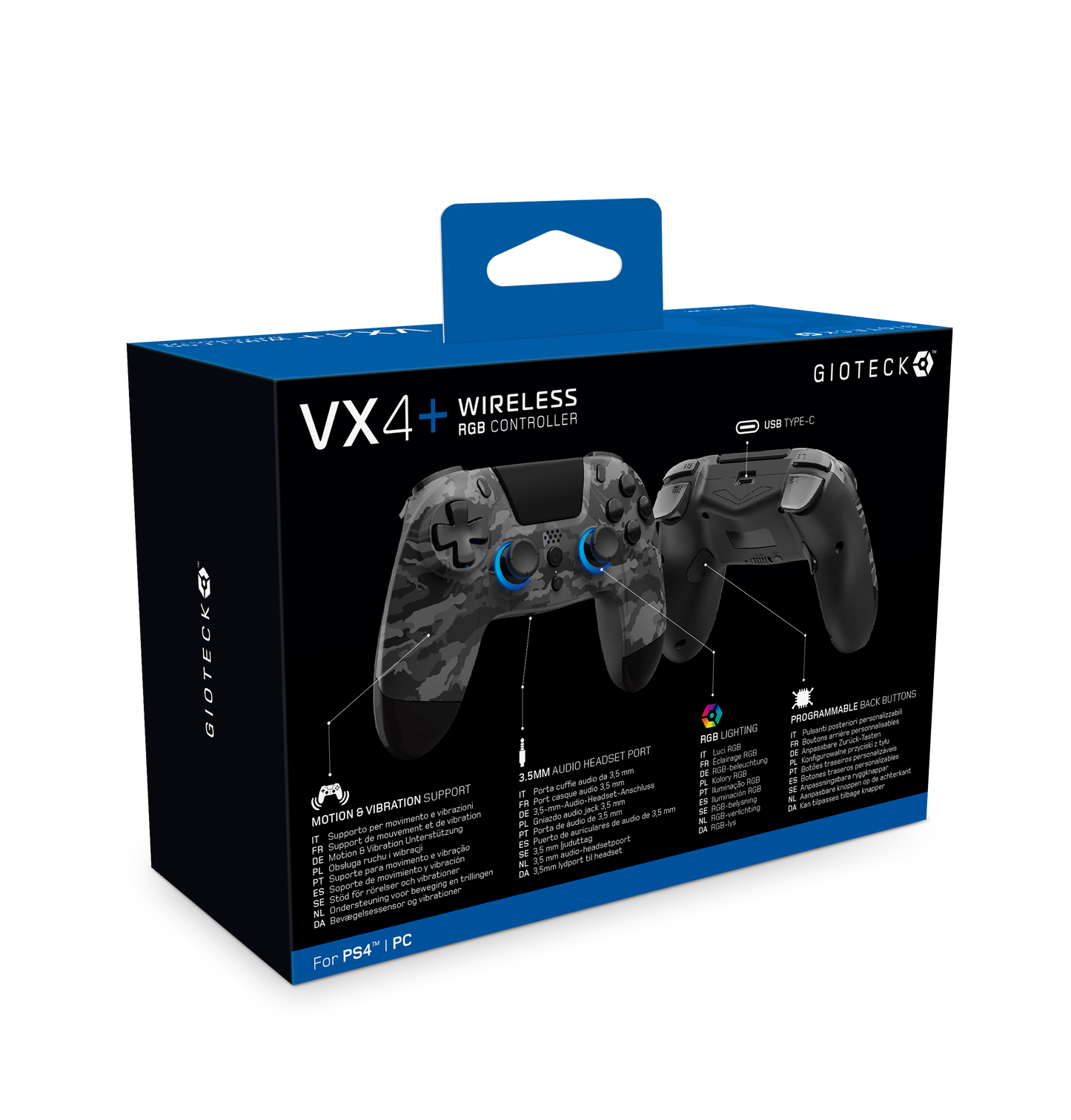 VX4+ Wireless Controller for PS4 PC Dark Camo