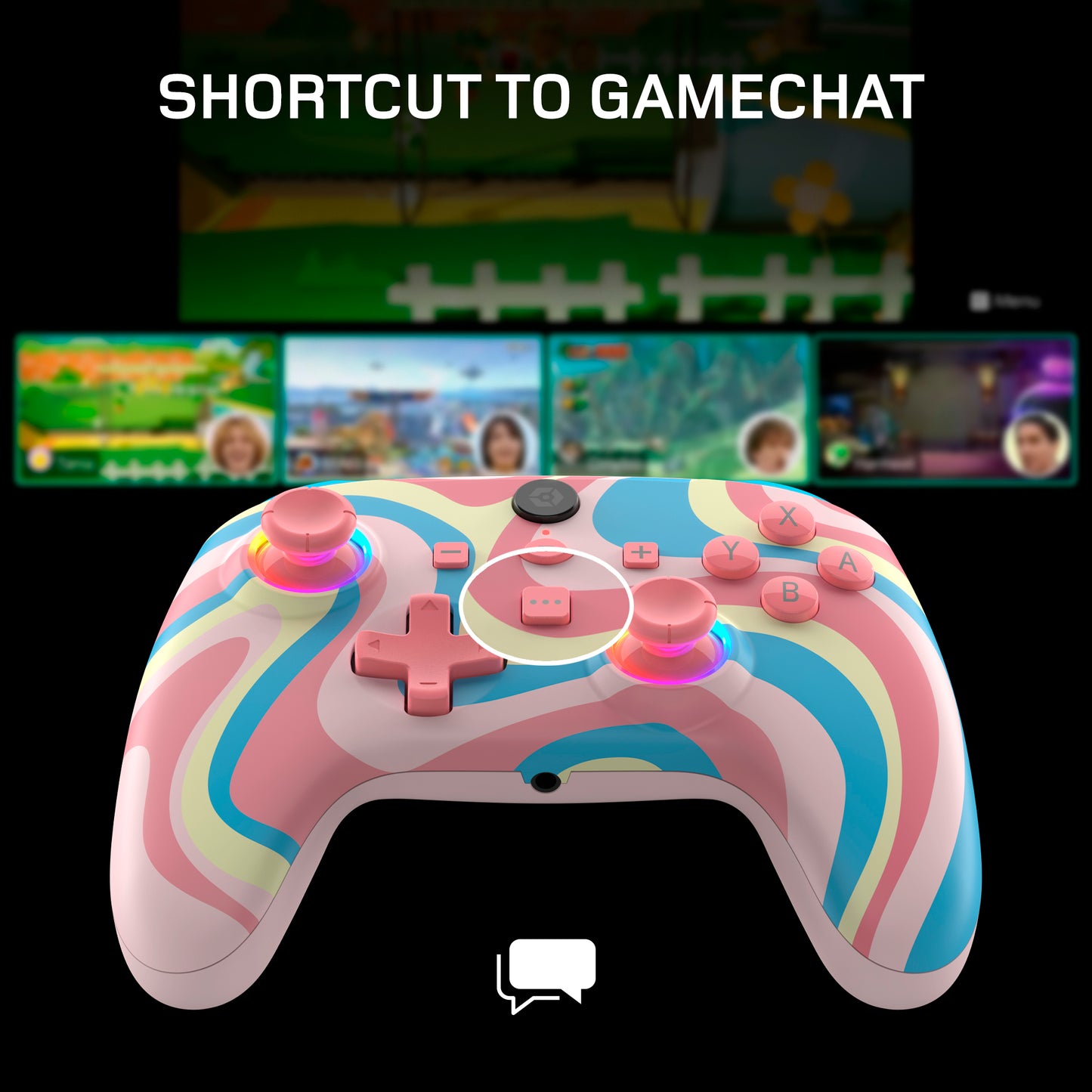 WX5+ Wireless RGB Controller Switch 2 Pink Swirl