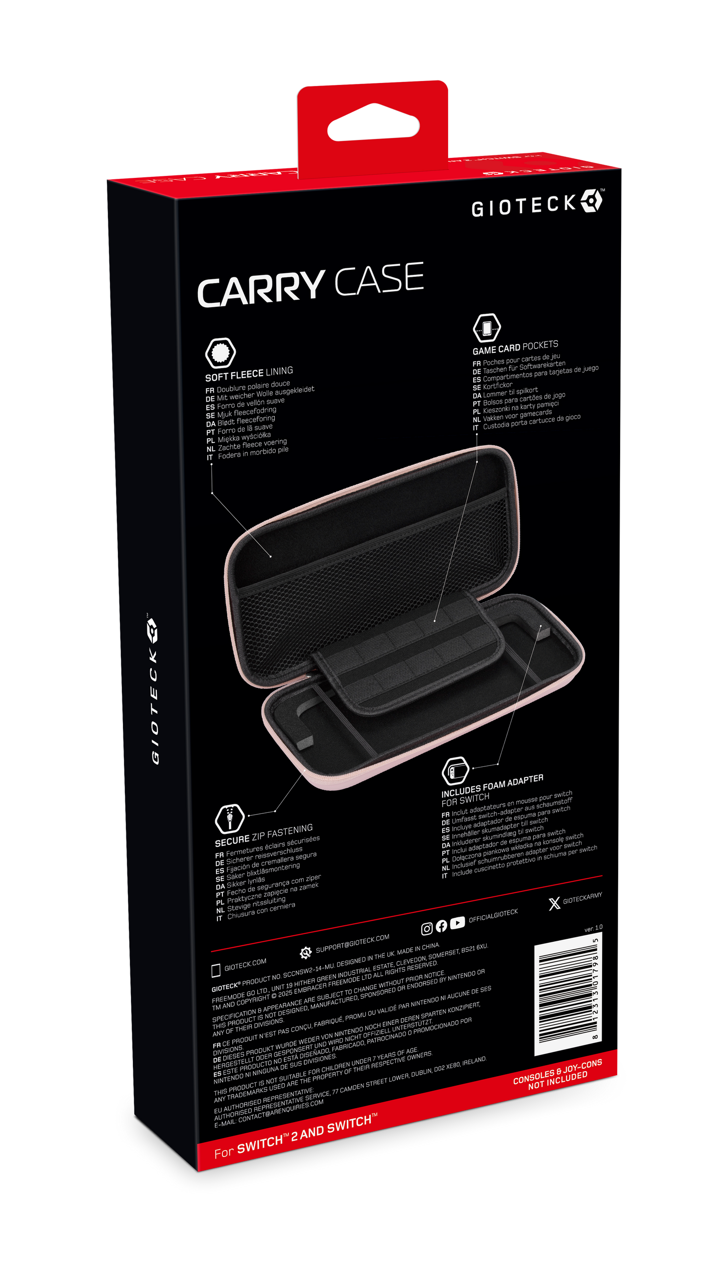 Switch 2 Carry Case Pink Swirl