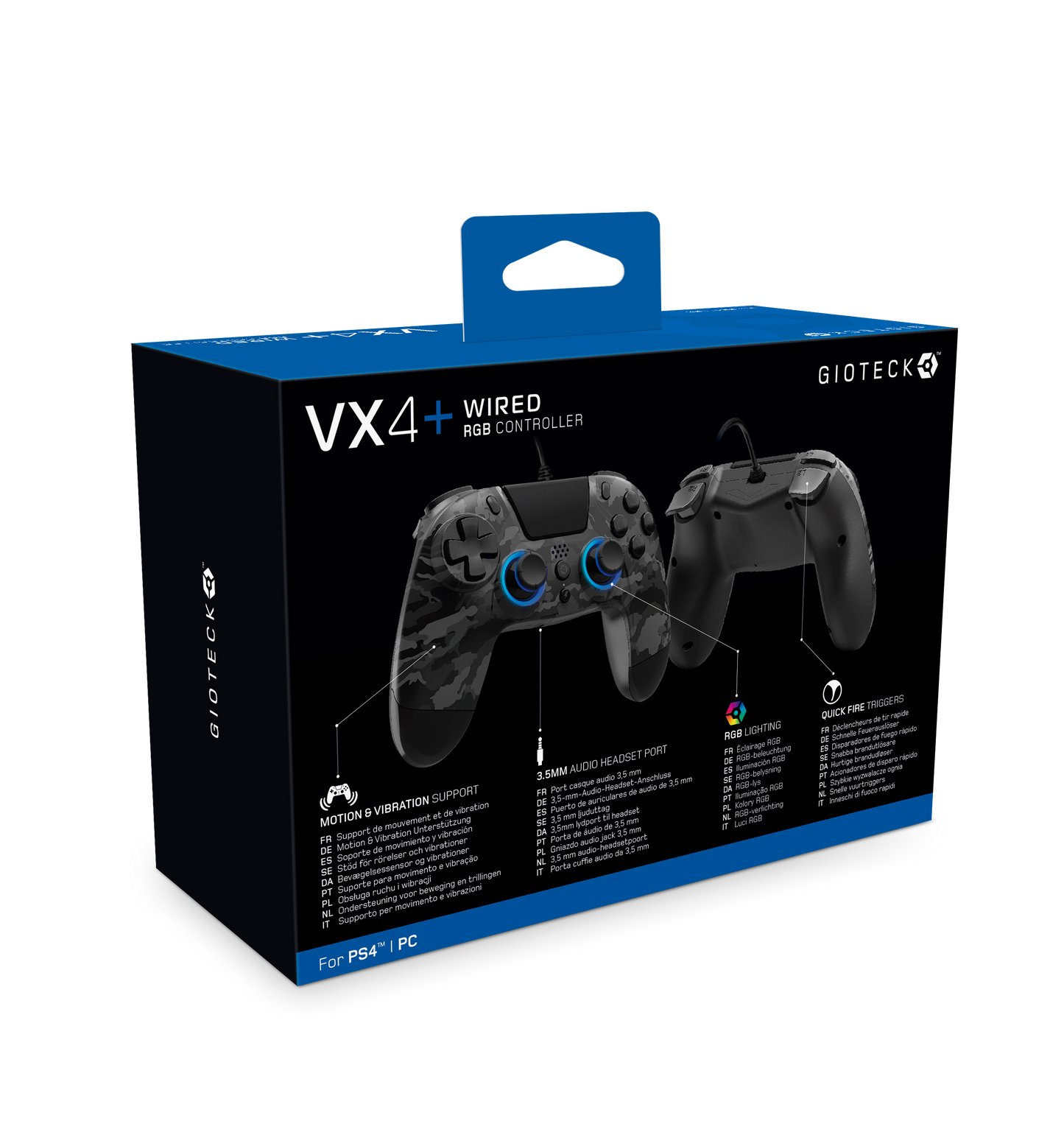 VX4+ Wired Controller for PS4 PC Dark Camo
