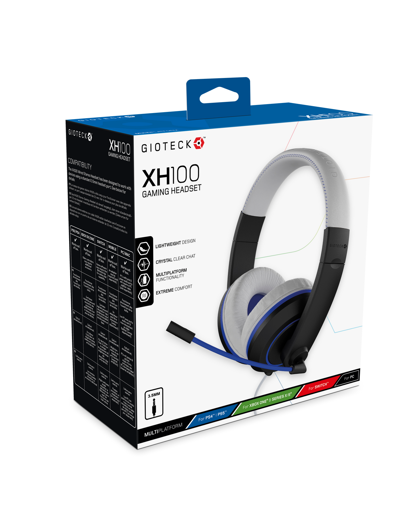 XH100P Wired Stereo Headset Universal White Blue