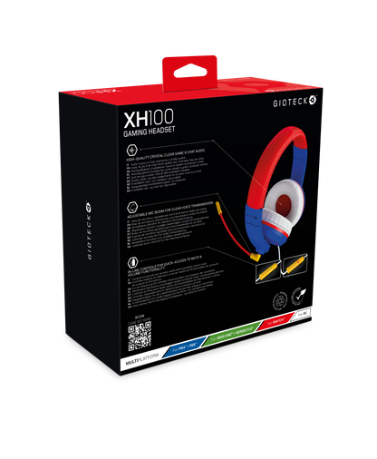 XH100S Wired Stereo Headset Universal Red Blue