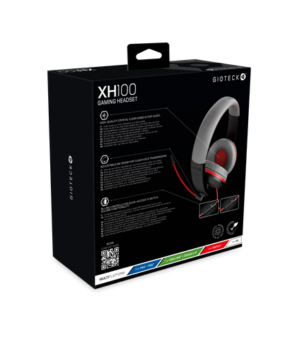 XH100S Wired Stereo Headset Universal Grey Red