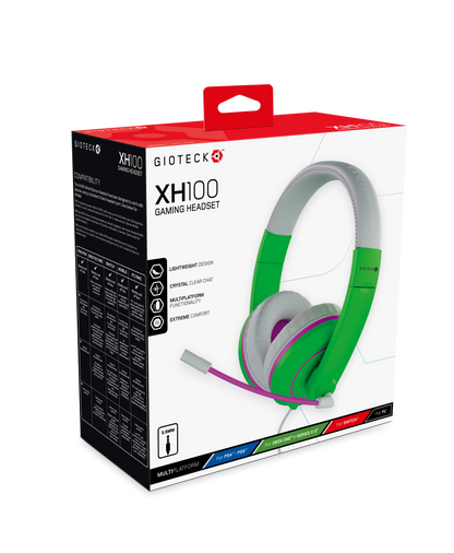 XH100S Wired Stereo Headset Universal Green Pink