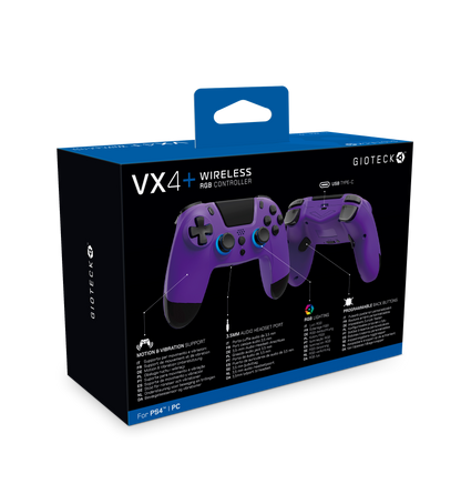 VX4+ Wireless Controller for PS4 PC Purple