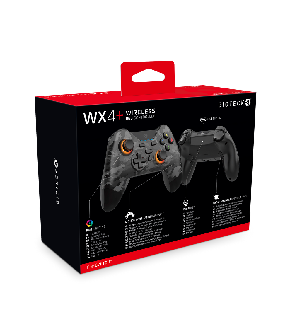 gioteck controller wx4 wireless cubes for nintendo... Gioteck WX4+ Wireless RGB Controller Switch Dark Camo