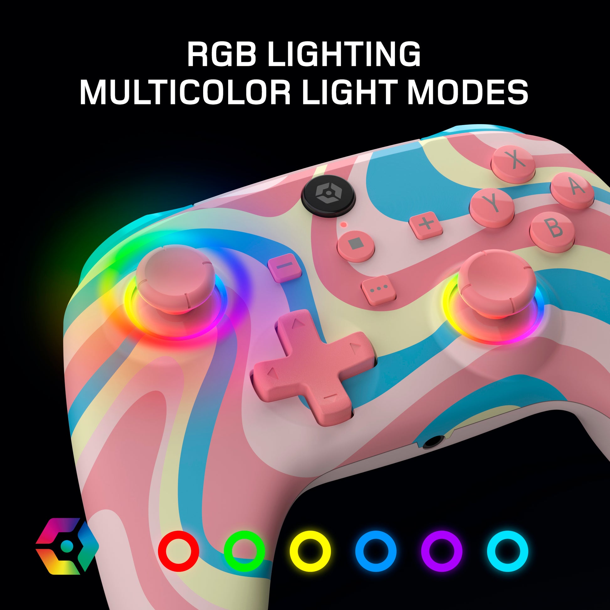 WX5+ Wireless RGB Controller Switch Pink Swirl – Gioteck