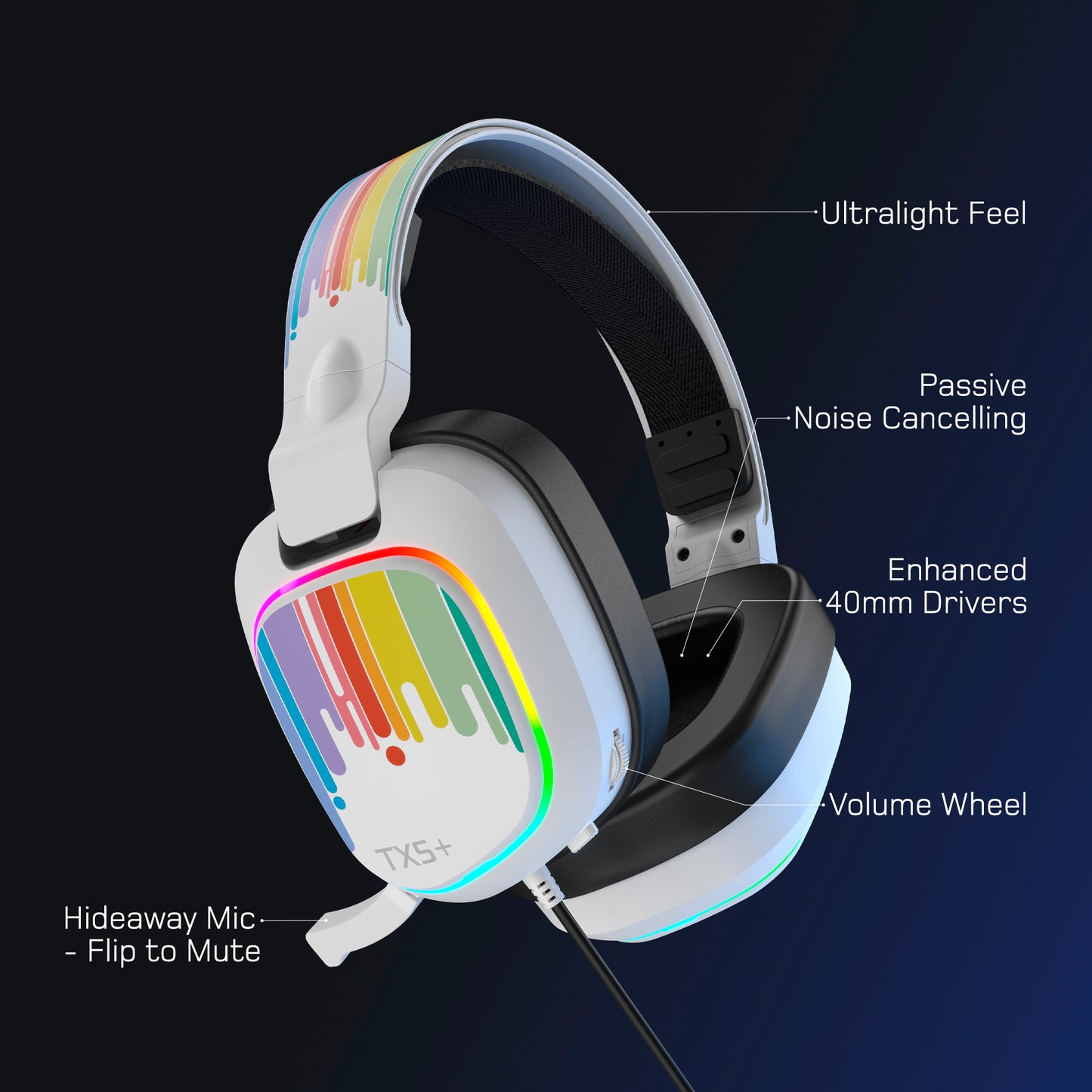 TX5+ RGB Wired Gaming Headset Crayons