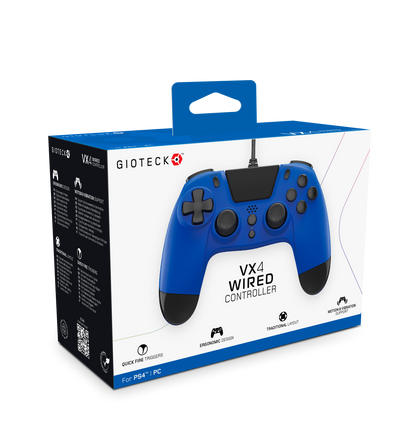 Gioteck VX4 Wired Controller PS4 PC Blue