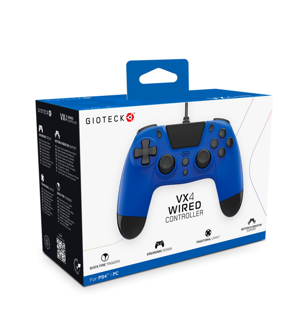 Gioteck Vx 2 Wired Controller Pc Setup Gioteck VX4 Wired Controller PS4 PC Blue