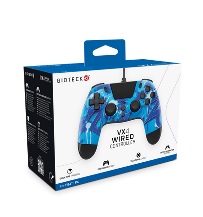 VX4 Wired Controller PS4 PC Blue Lightning