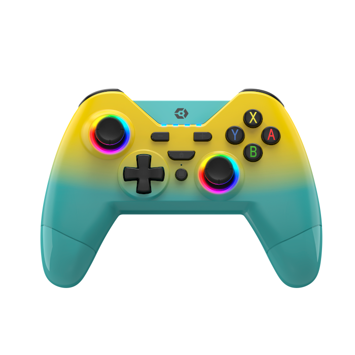 Gioteck WX4+ Wireless RGB Controller Switch Yellow and Teal