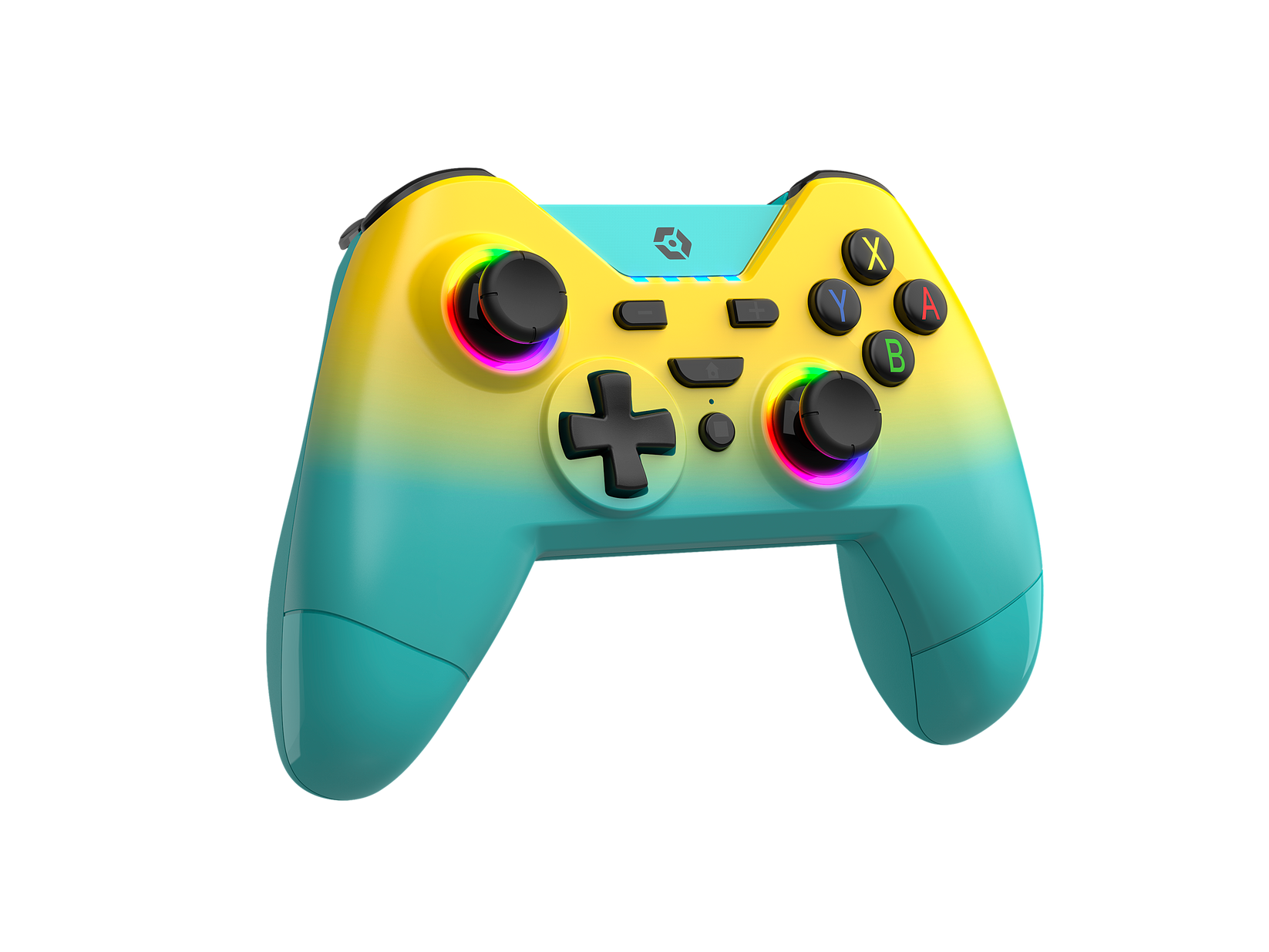 Gioteck WX4+ Wireless RGB Controller Switch Yellow and Teal