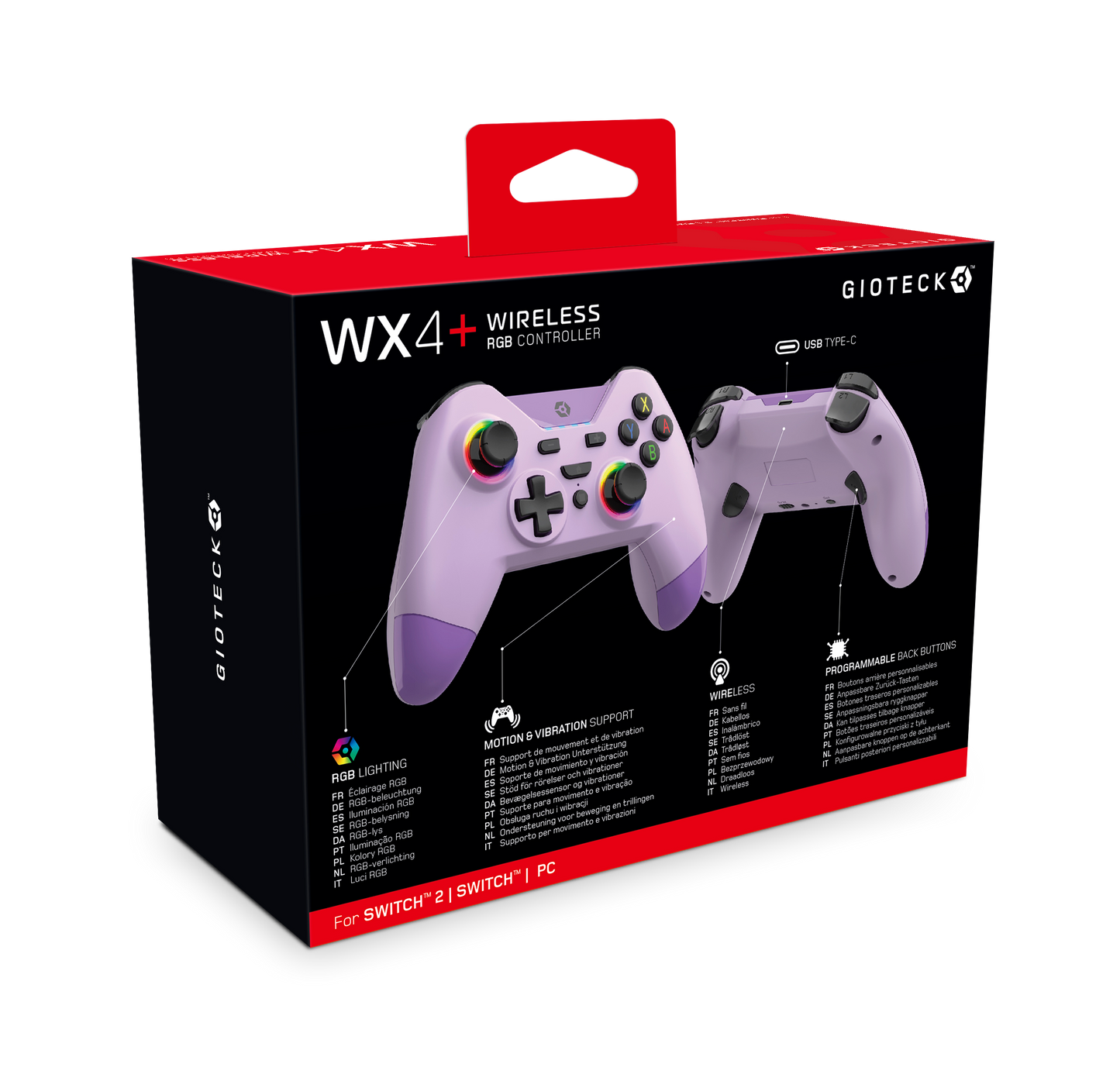 WX4+ Wireless RGB Controller Switch Lavender