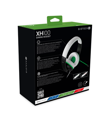 XH100X Wired Stereo Headset Universal White Green